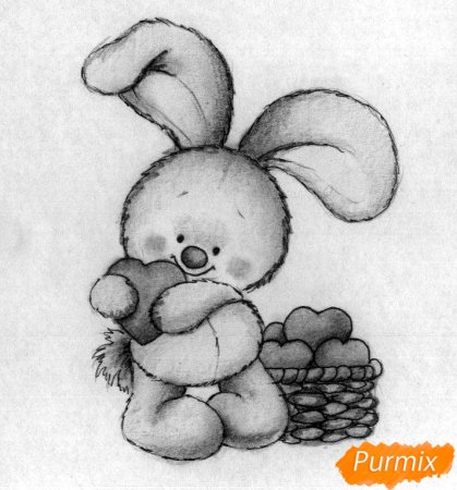 Зайчик рисунок карандашом