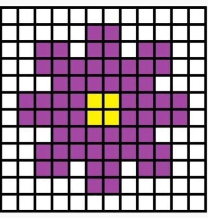 Цветочек по клеточкам маленький