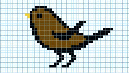 Рисование по клеточкам птицы
