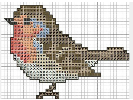 Птичка рисование по клеткам