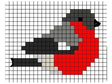 Рисование по клеткам попугай