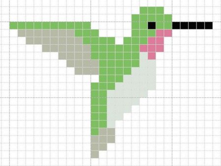 Рисунки по клеточкам птицы