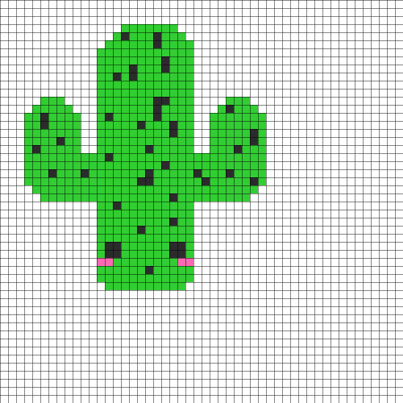 Рисунки по клеткам Кактус