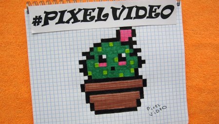 Рисунки по клеточкам Кактус