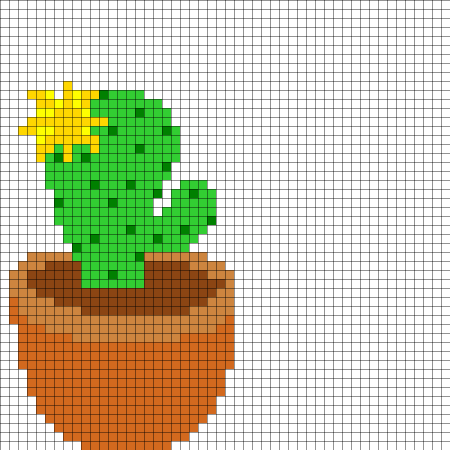 Кактус по клеткам