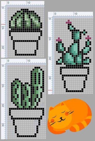 Вышивка крестиком Кактус