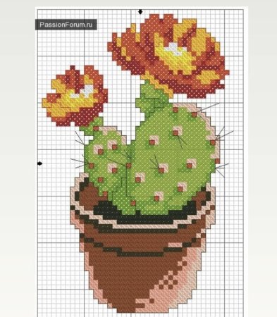 Кактус по клеточкам