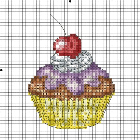 Вышивка крестом пирожное