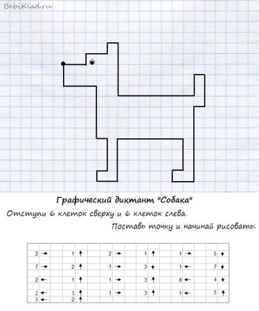 Математический диктант по клеточкам для детей 6-7 лет