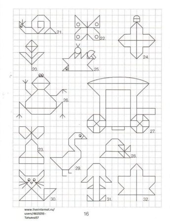 Графический диктант по клеточкам для дошкольников