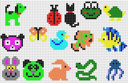 Мини рисунки по клеточкам