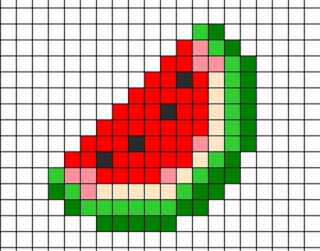 Рисование по клеточкам фрукты