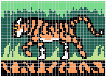 Жаккардовые узоры тигра