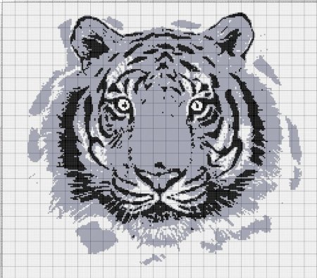 Вышивка крестом тигр