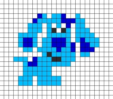 Рисунки по клеточкам голубые