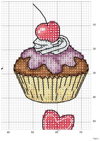 Рисование по клеткам мороженое