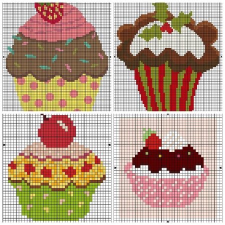 Рисование по клеточкам еда