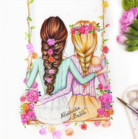 Подружки рисунок