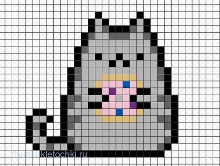 Котики по клеточкам в тетради