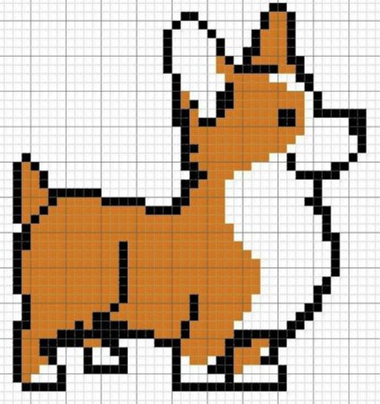 Рисование по клеточкам собака