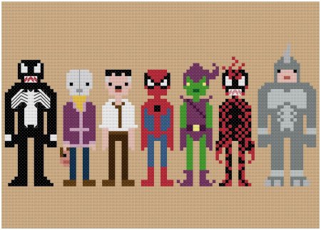Perler Beads схемы человек паук