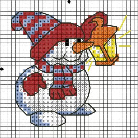 Рисунки по клеточкам новогодние