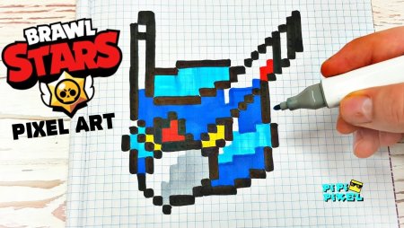 БРАВЛ старс по клеточкам пи пи пиксель Леон