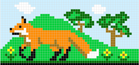 Природа по клеточкам в тетради