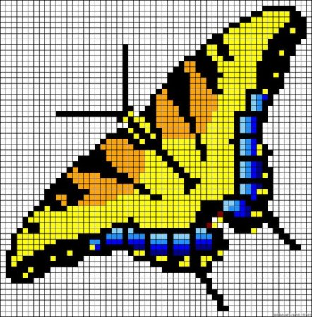 Бабочка по клеточкам