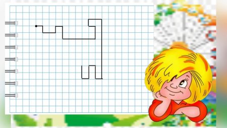 Ребенок выполняет графический диктант