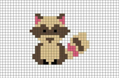 Енот по клеткам