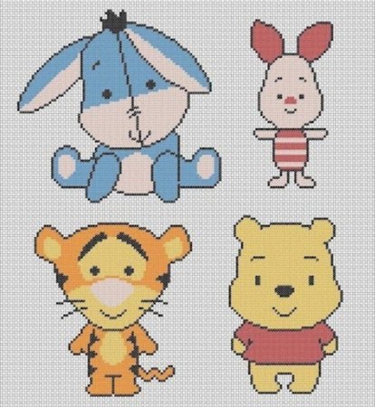 Вышивка крестиком мультяшки