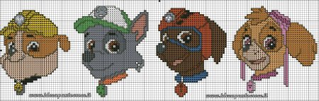 Схема вышивки крестом Щенячий патруль