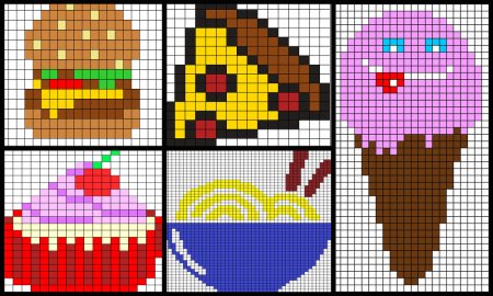 Рисунки по клеточкам роллы