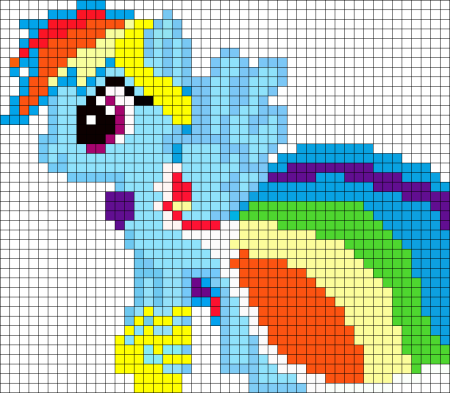 Рисование по клеткам пони