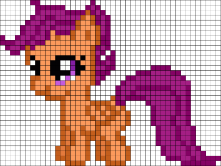 Рисунки по клеточкам пони