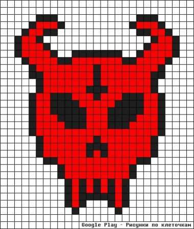 Рисунки в клеточку черно белые маленькие