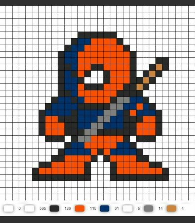Perler Beads схемы человек паук