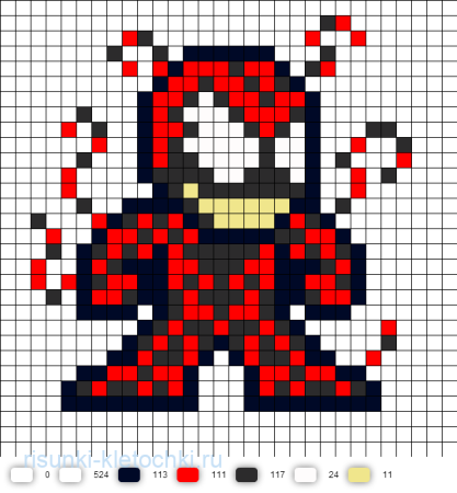 Perler Beads схемы человек паук