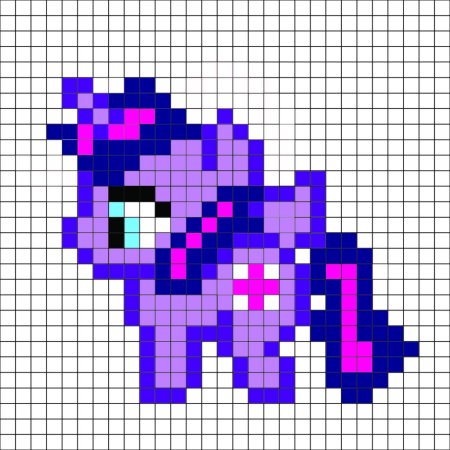 Рисование по клеткам пони