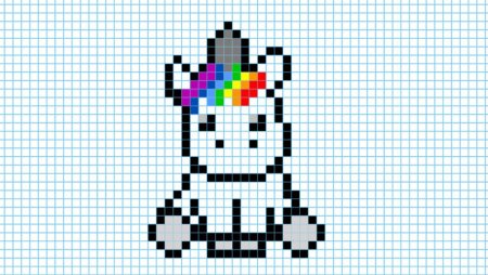 Рисование по клеточкам Единорог