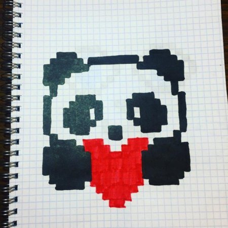 Рисование по клеточкам Панда