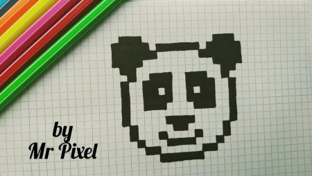 Рисунки по клеткам Панда