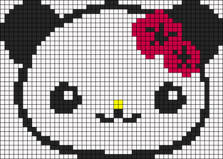 Панда по клеточкам в тетради маленькие