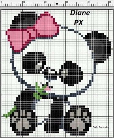 Рисунки по клеточкам пандочки