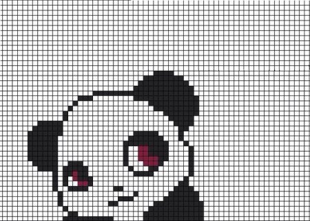 Рисование по клеточкам пандочки