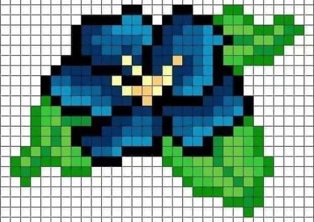 Рисование по клеточкам цветы