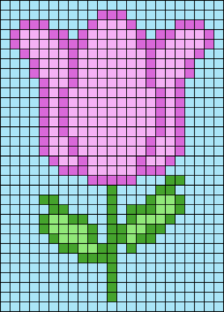 Цветы по клеточкам в тетради