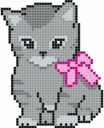 Рисование по клеточкам котята