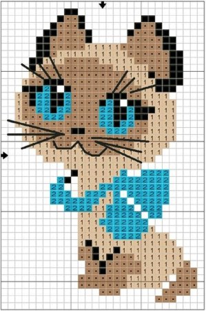 Котенок Гав схема вышивки крестиком